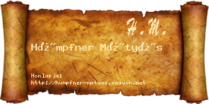 Hümpfner Mátyás névjegykártya